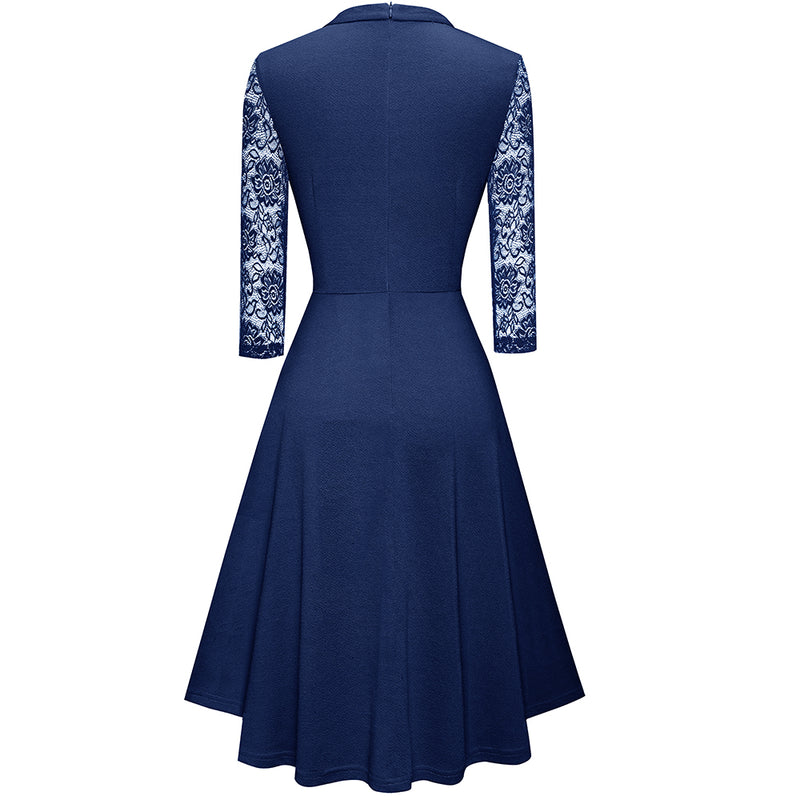 Stand up collar dress, Amazon's best-selling OL commuting big swing A-line skirt