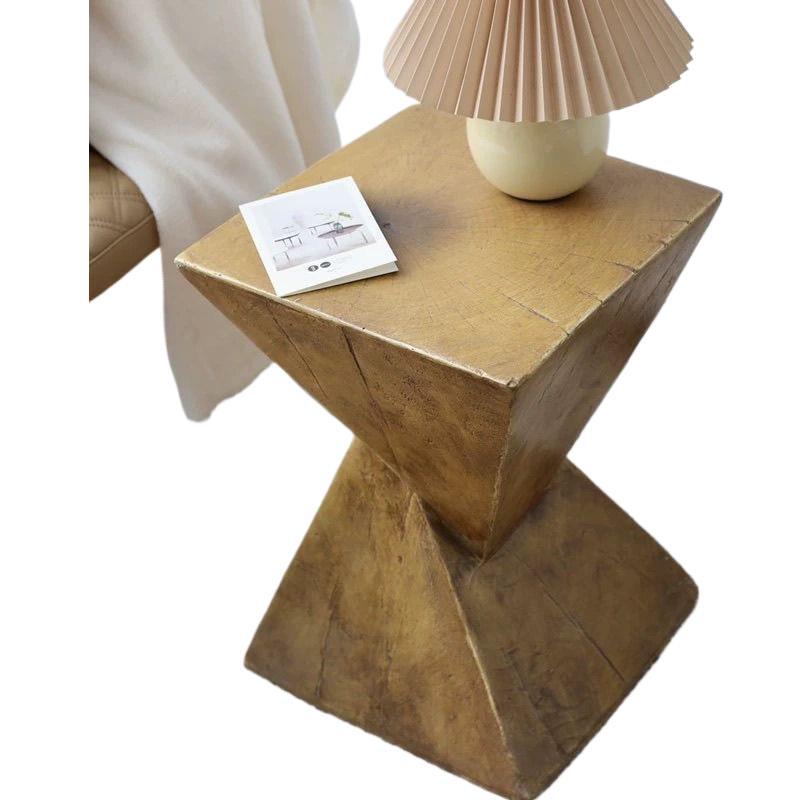 Nordic Minimalist Round Coffee Table Imitation Wood Grain