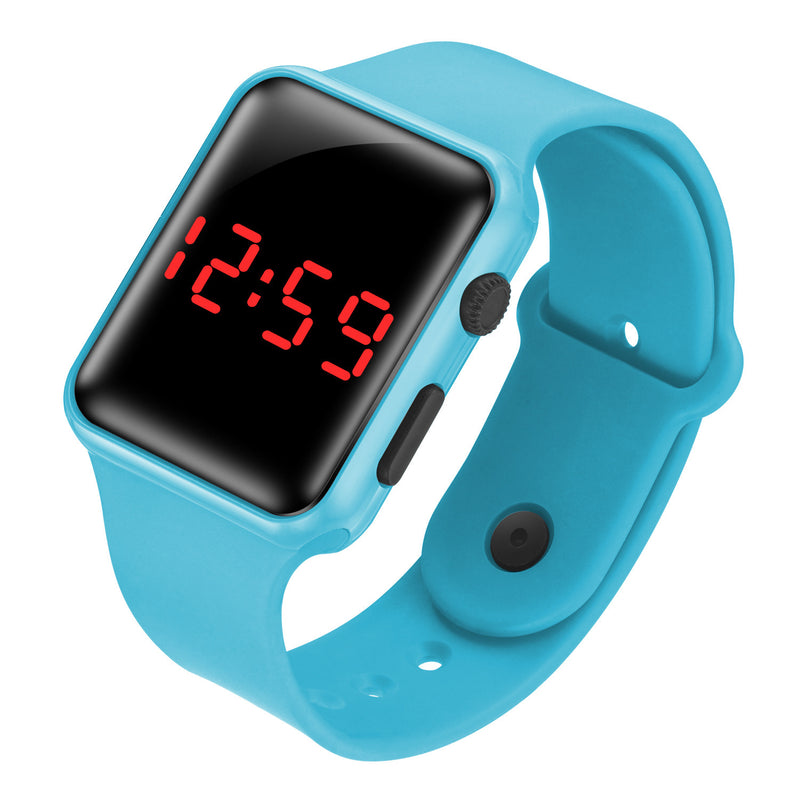 LED electronic watch/student fashion sports LED Apple square silicone electronic watch