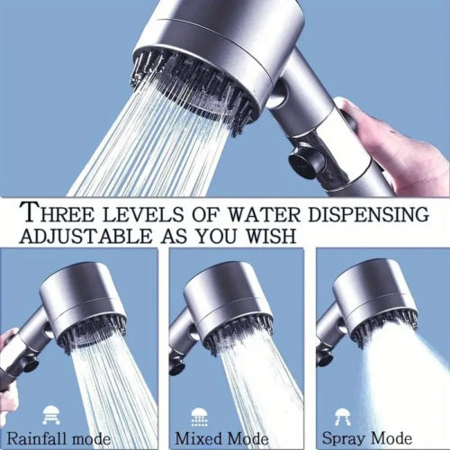 3 Modes Shower Head With Filter High Pressure Water Saving Massage Scalp