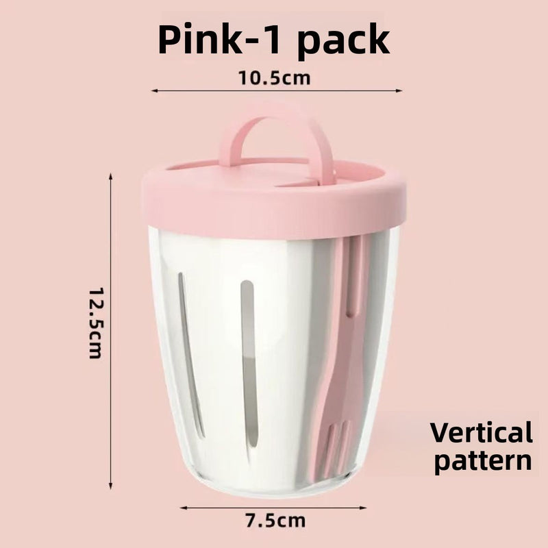 Double Layer Portable Salad and Fruit Cup with Lid