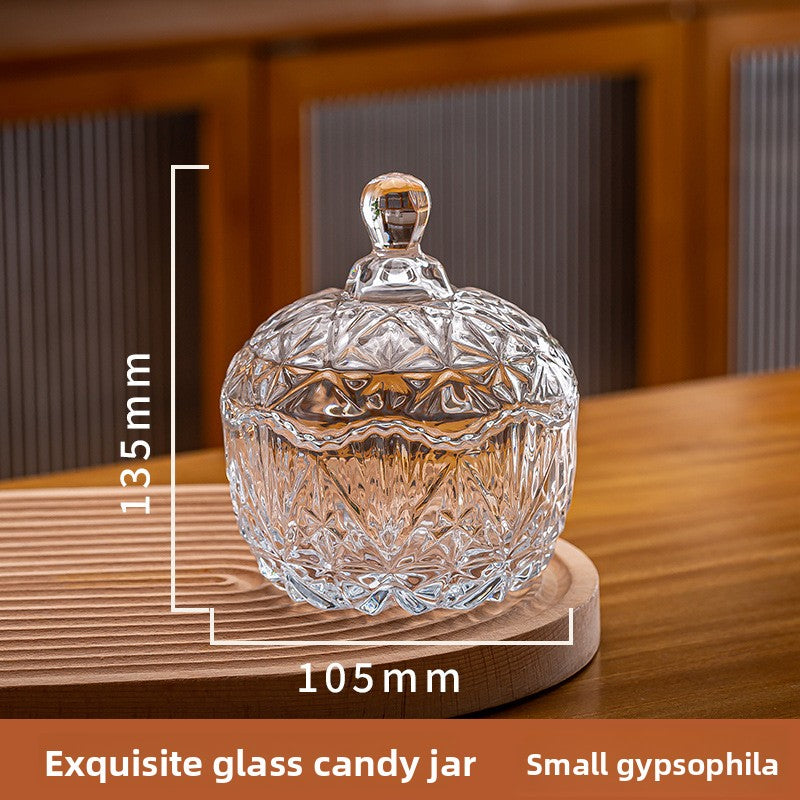 Glass Storage Jar with Lid for Candy Makeup Brush Tea