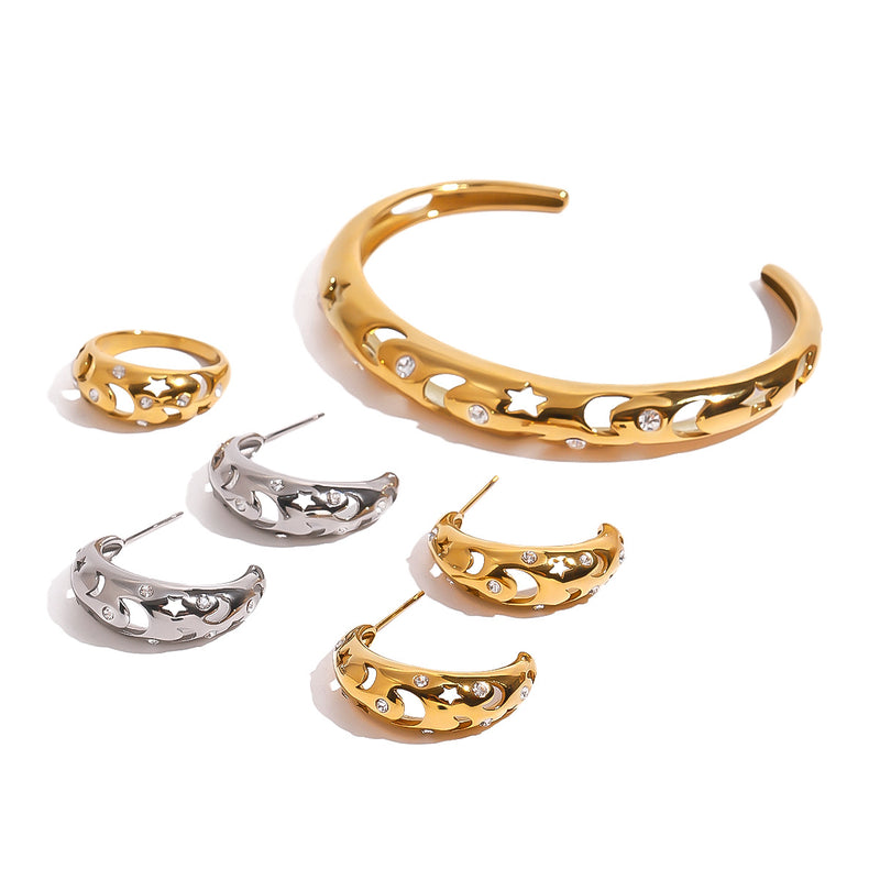 Stainless steel water droplet open bracelet