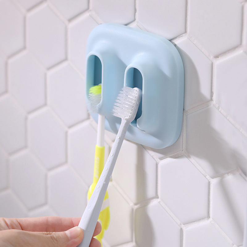 Suction wall couple toothbrush box hanger