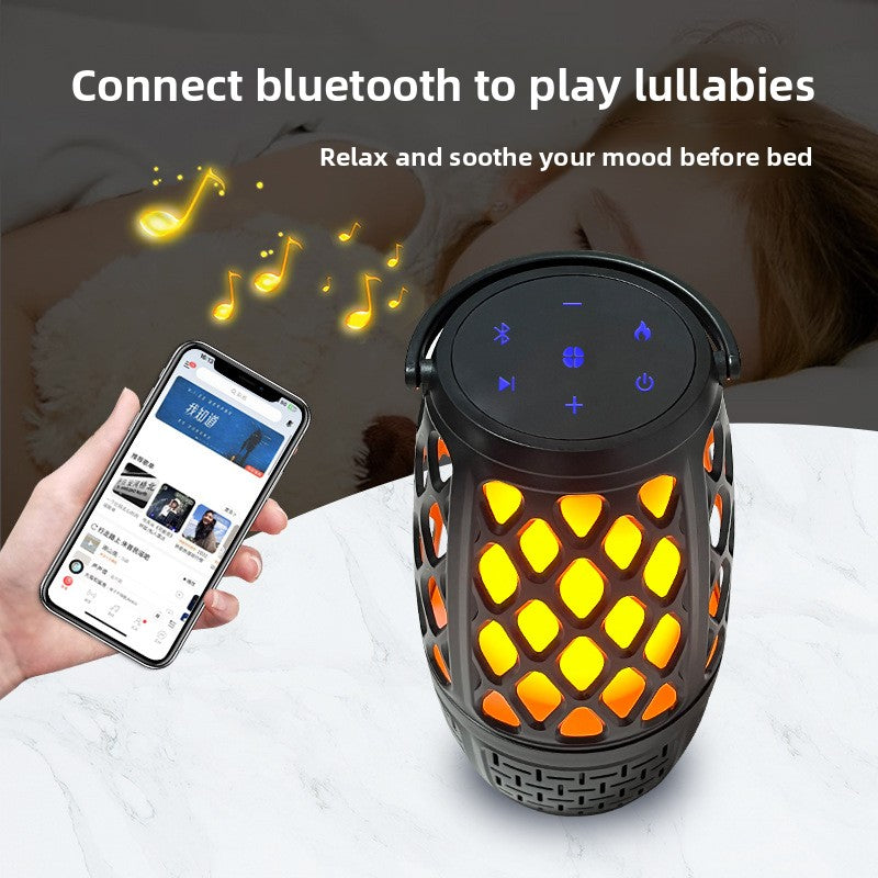 Portable Bluetooth Speaker with LED Flame Effect