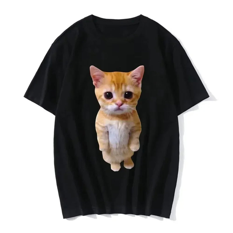 Harajuku T Shirt Funny Cat Women Kawaii T-shirt Girl Casual Short Sleeve O Neck Top for Summer Female Animal Clothing Tshirt