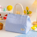 ins style small fresh outdoor large capacity picnic insulation and cold storage bag fashionable diamond pattern zipper lunch box bag student lunch bag - TrendTrove