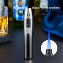 Pen Metal Lighter Mini Spray Gun Inflatable Windproof Butane Gas Lighter Adjustable Straight Shot Blue Flame Cigarette Tools - TrendTrove