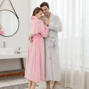 Pajamas for women in winter, thickened and elongated couple button waistband, loose oversized nightgown, men's bathrobe for spring and autumn - TrendTrove