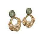 Aesthetic Zircon Flower Hanging Earrings for Women Gold Color Big Drop Women's Earrings Party Trending Jewelry Gift