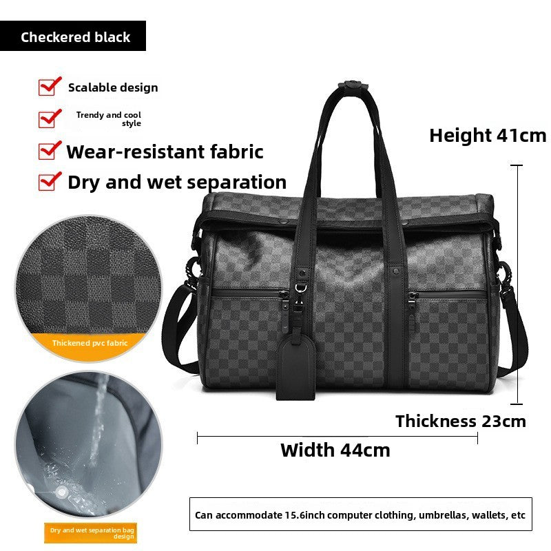 Water-Repellent Large-Capacity Travel Tote Bag with Dry/Wet Separation