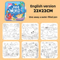 Kids Reusable Water Drawing Book Magic Painting Toy