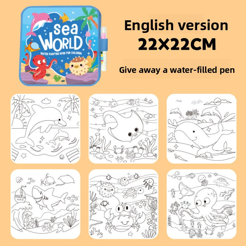 Kids Reusable Water Drawing Book Magic Painting Toy