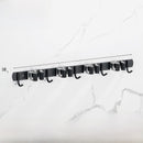 Stainless Steel Wall-Mounted Mop Rack with Hooks and Clips