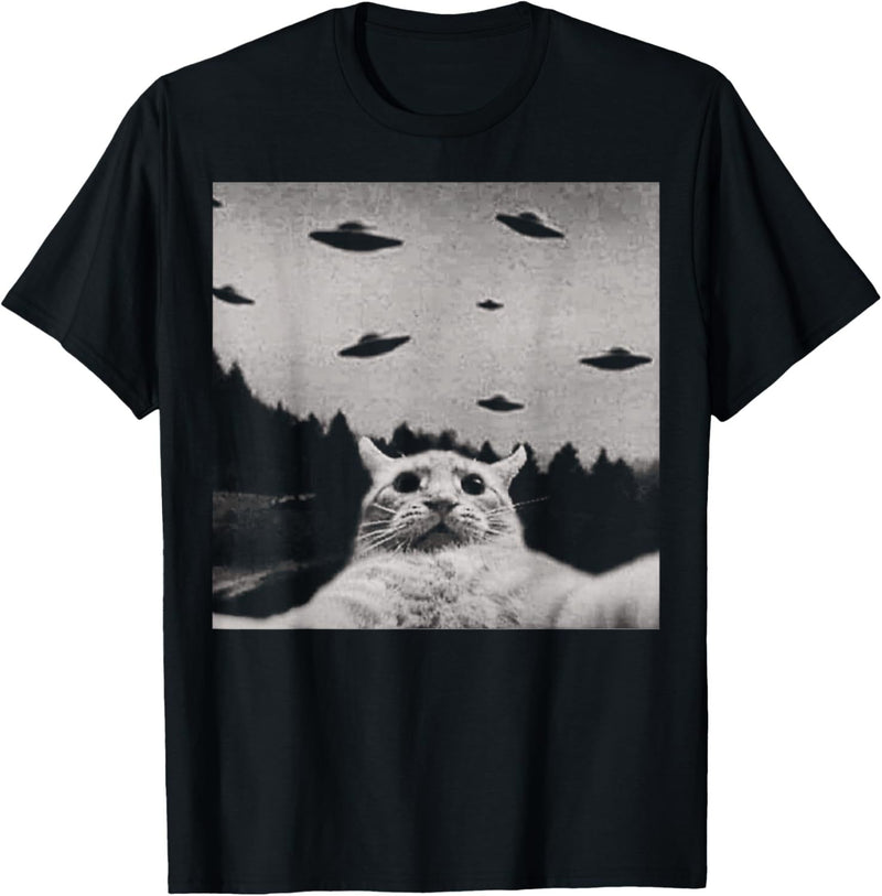Alien Cat-shaped Unidentified Flying Object T-shirt
