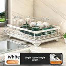 Kitchen Dish Rack with Drainage, Multilayer Storage for Dishes and Cups