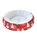 Christmas Round Pet Nest for Cats and Dogs