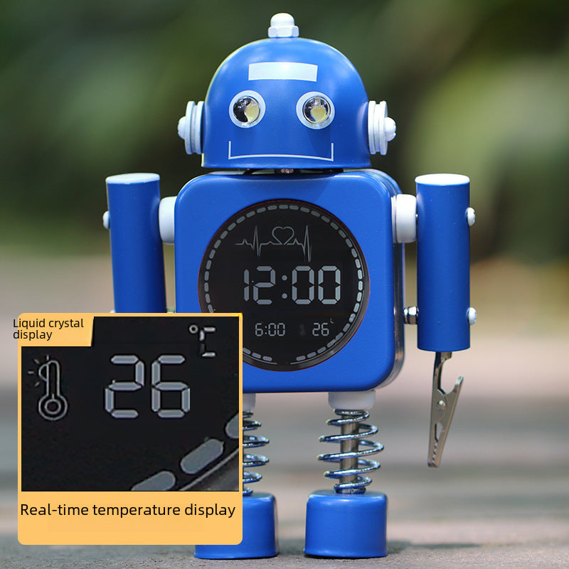 Metal Robot Luminous Alarm Clock