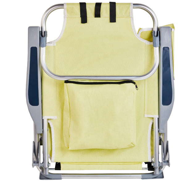 63x65x82cm, Yellow, Aluminium Beach Chair, Oxford Cloth, Silvery-white Aluminium Tube