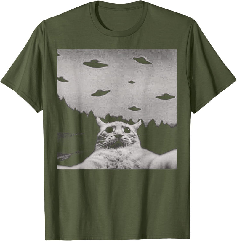 Alien Cat-shaped Unidentified Flying Object T-shirt