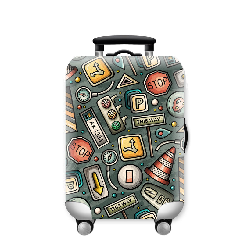 Luggage Protective Cover Elastic Thickening And Wear-resistant Printed Dust Cover 18-32 Inch