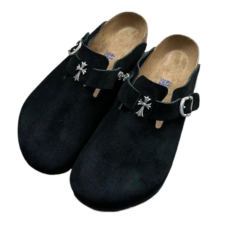 Super leather Bohken half-slip-on head-covering slip-on shoes