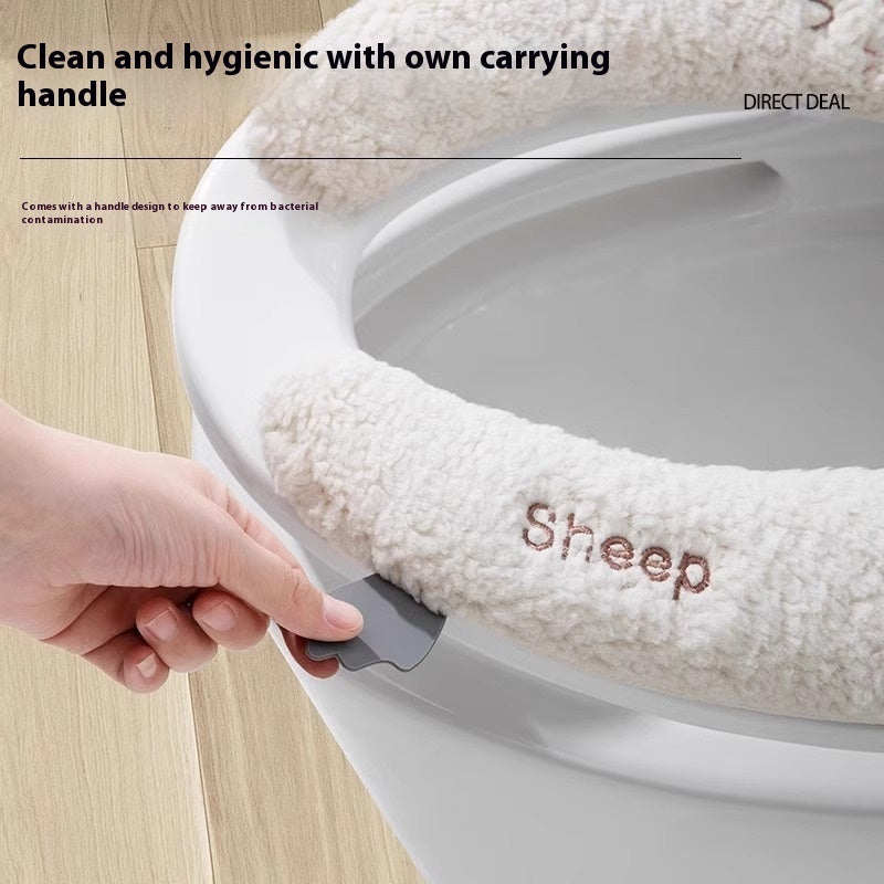 Thickened Fleece Toilet Seat Universal Paste