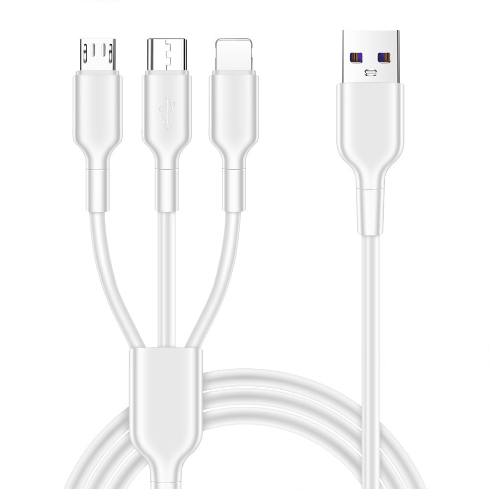 1.2-meter one to three 5A super fast charging data cable suitable for Huawei Honor, Xiaomi vivo Android charging cable - TrendTrove