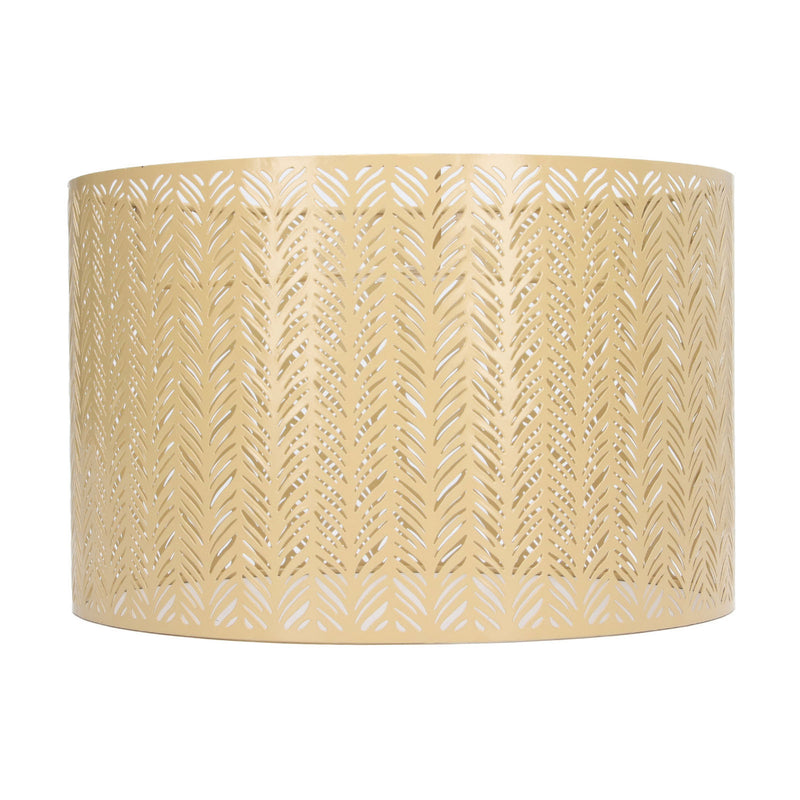 Drum Lamp Shade E27 E14 Clip Fir Leaf Shape Hollow Out Metal Decorative Lampshade Cover for Table Wall Ceiling Lamp Gold