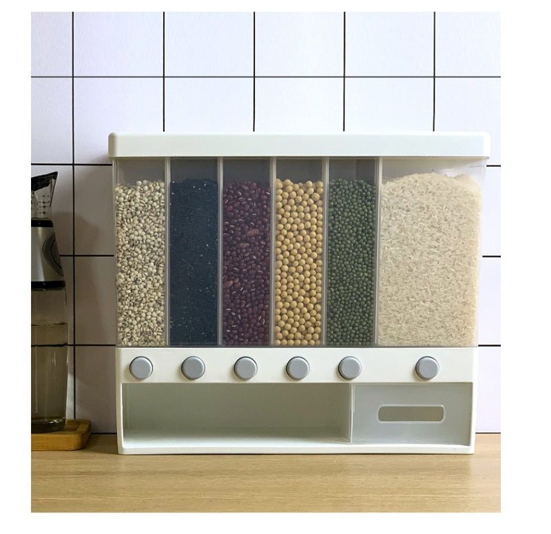 يمكن تعليق صندوق تخزين الأرز المثبت على الحائط على شكل دلو حبوب الأرز
