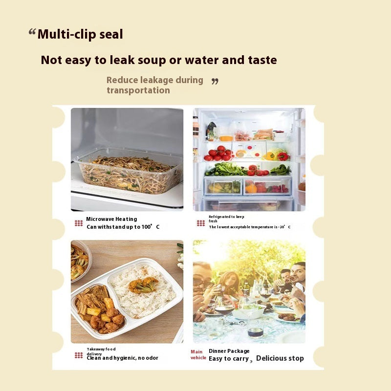 Food Grade Rectangular Transparent Thickened Disposable To-go Box