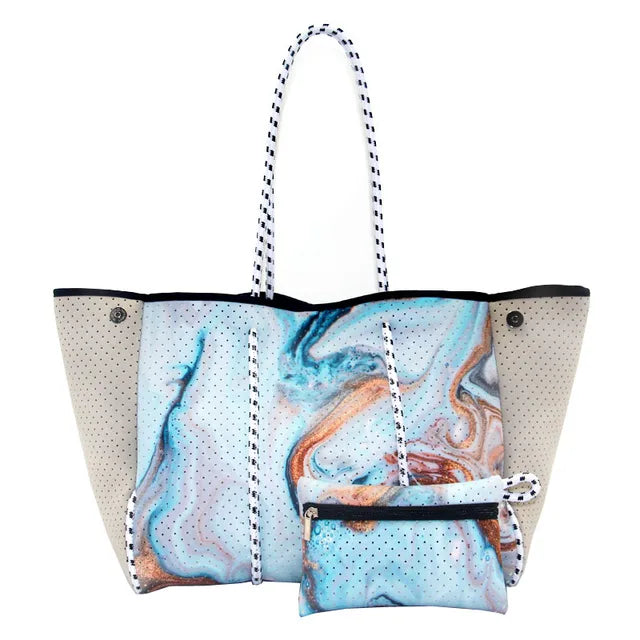 Tote Neoprene Beach Bag New Women Waterproof Handbag Luxury Summer Large-capacity Shoulder Bag Ladies Bag Multipurpose Bag