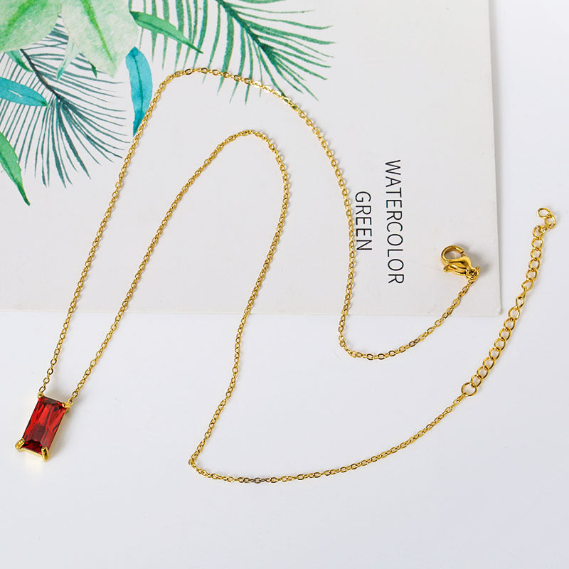 Stainless Steel Zircon Necklace