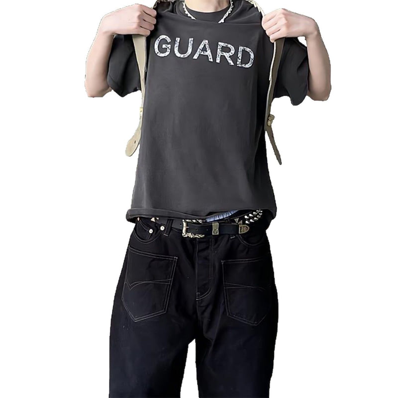 ERD Double-Nail Cross Leather Belt