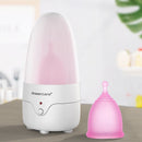 Special disinfection device for menstrual cups