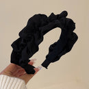 Black Large Intestine High-grade Satin Pleated Headband