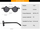 New Round Frame Punk Double-layer Flip Sunglasses