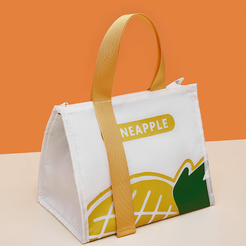 Student simple and fashionable large capacity portable lunch box bag thick waterproof lunch bag insulation bag - TrendTrove