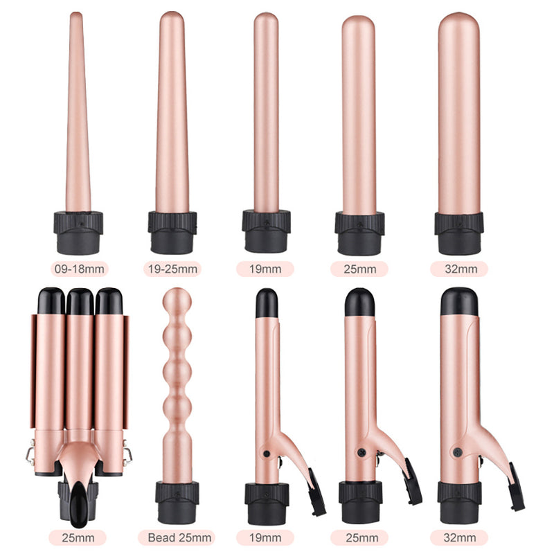 Multi-functional 5-in-1 Hair Curler with Interchangeable Heads