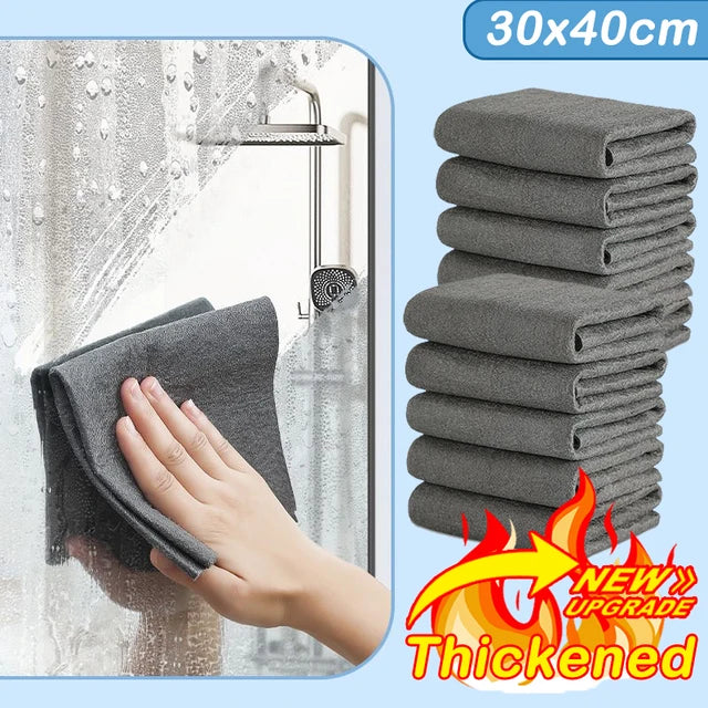 1-10PCS Magic Cleaning Cloths Reusable Microfiber Washing Rags Car Window Mirror Wipe Towels Rag Household Kitchen Clean Tools - TrendTrove