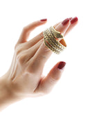 خاتم حدوة حصان من الفولاذ المقاوم للصدأ على شكل ثعبان للرجال