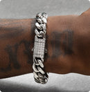 8mm Gold Titanium Steel Cuban Bracelet Men's Hip Hop