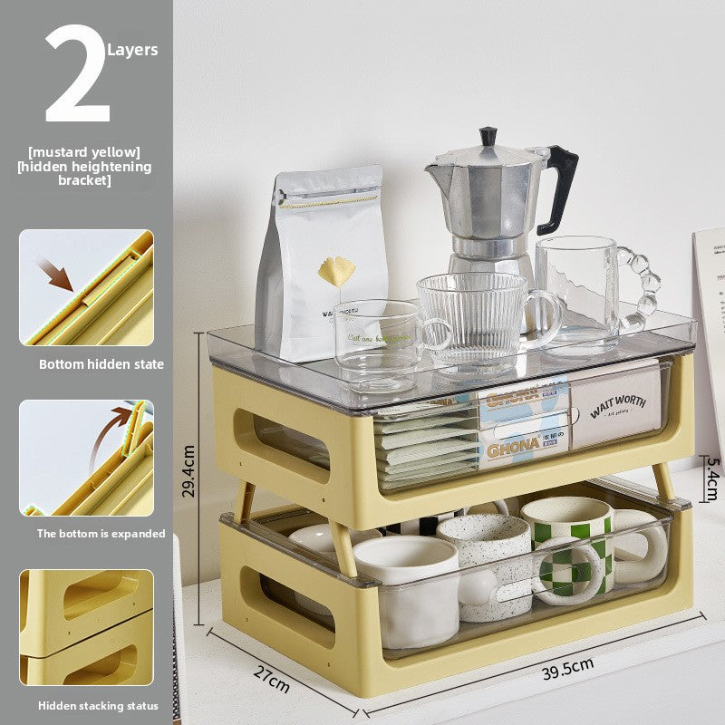 Desktop coffee storage rack