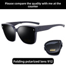 Folding sunglasses can be worn over men's myopia glasses
