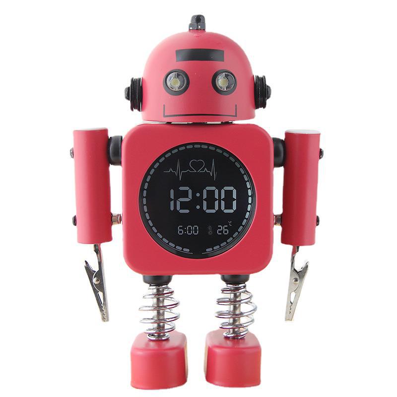 Metal Robot Luminous Alarm Clock