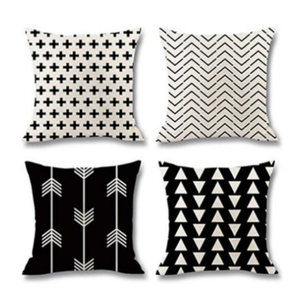 Linen Pillow Cover Striped Polka Dot Throw Pillowcase