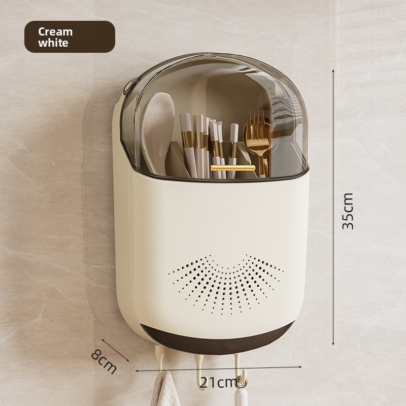 Wall Mounted Kitchen Chopsticks Holder with Lid