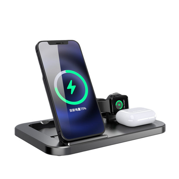 Wireless Charger Stand with Fast Charging, Night Light, and USB Port