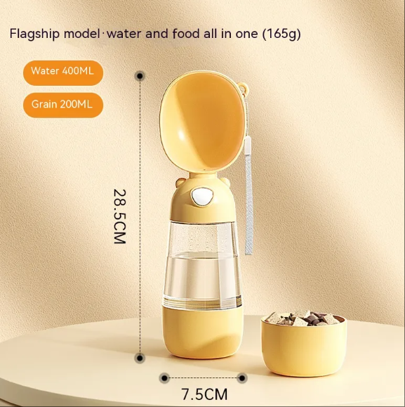 Portable Dog Water Bottle ? Travel Bowl & Food Container for Pets