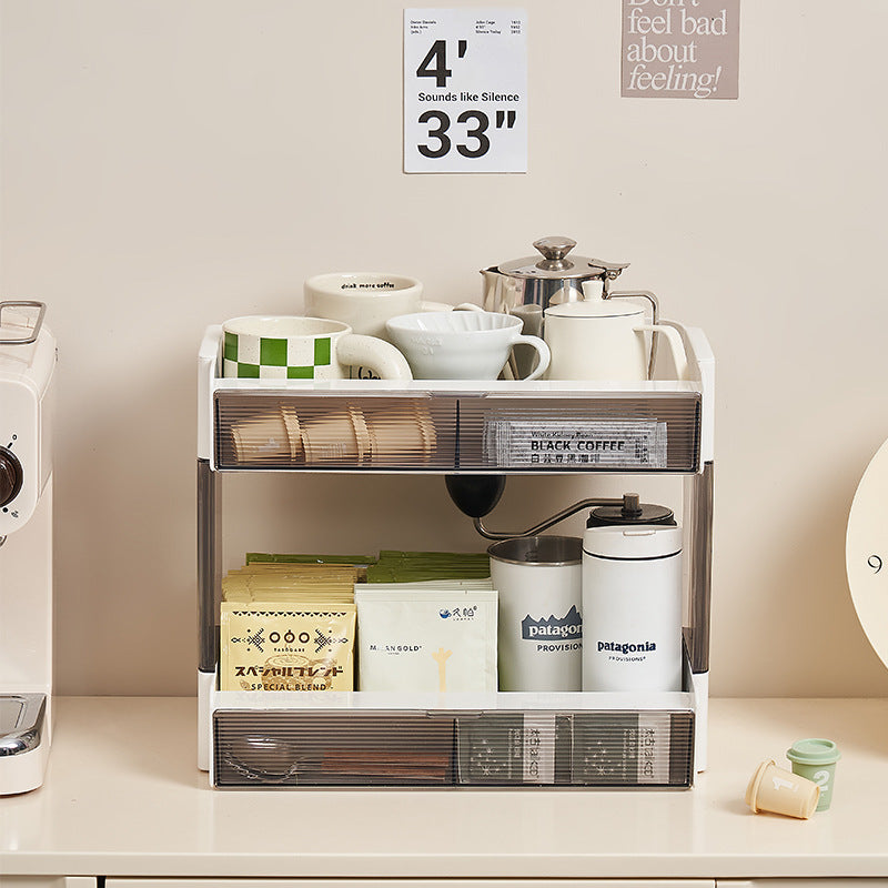 Desktop coffee storage rack